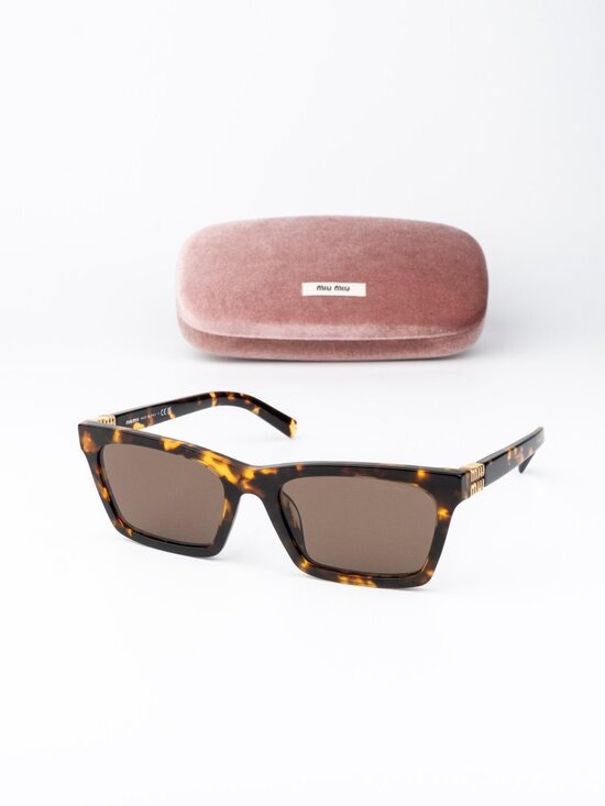 Miu Miu Women Sunglasses Havana Brown Rectangle MUA05S 14L60M NEW AUTHENTIC main image 8